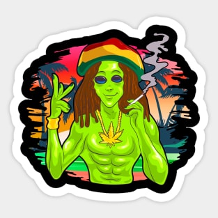 Reggae alien Sticker